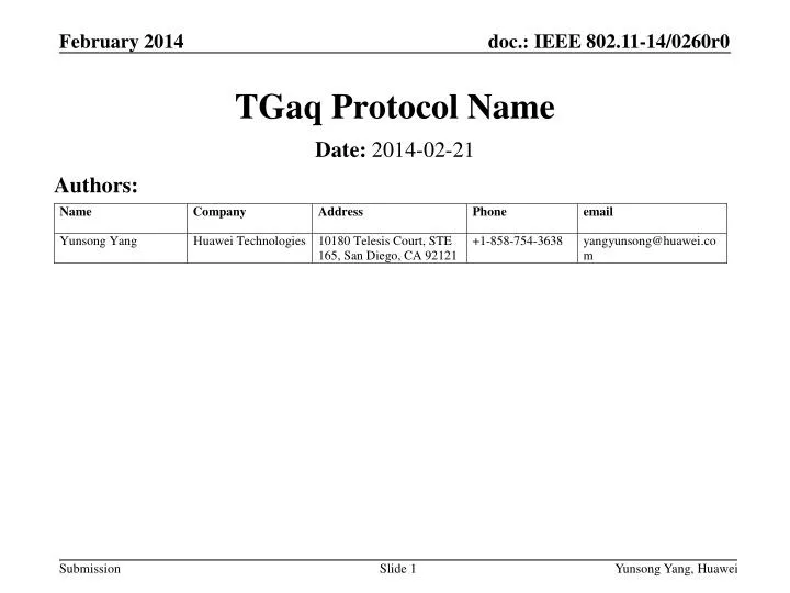 tgaq protocol name