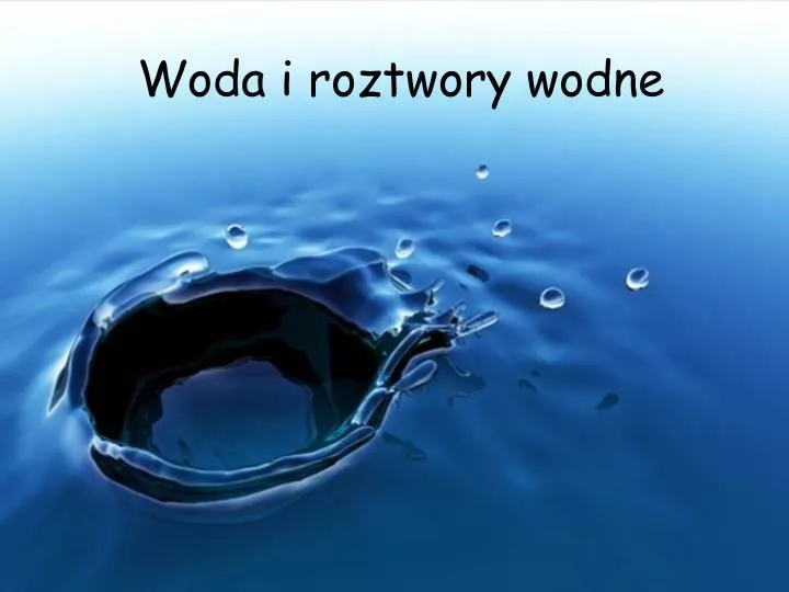 woda i roztwory wodne