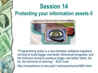 Session 14 Protecting your information assets II