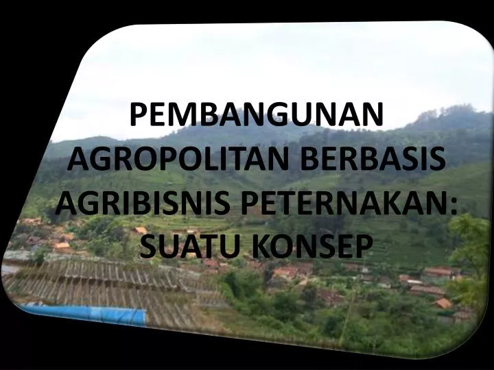 pembangunan agropolitan berbasis agribisnis peternakan suatu konsep