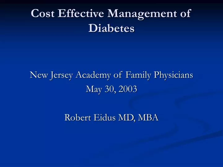cost effective management of diabetes
