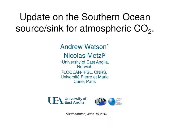 update on the southern ocean source sink for atmospheric co 2