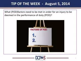 TIP OF THE WEEK - August 5, 2014