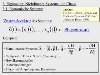 3. Ergänzung: Nichtlineare Systeme und Chaos