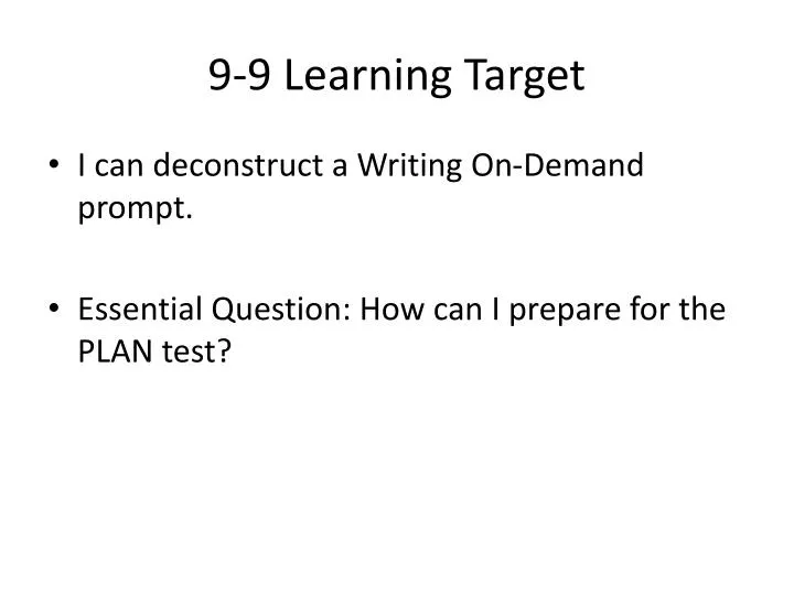 9 9 learning target