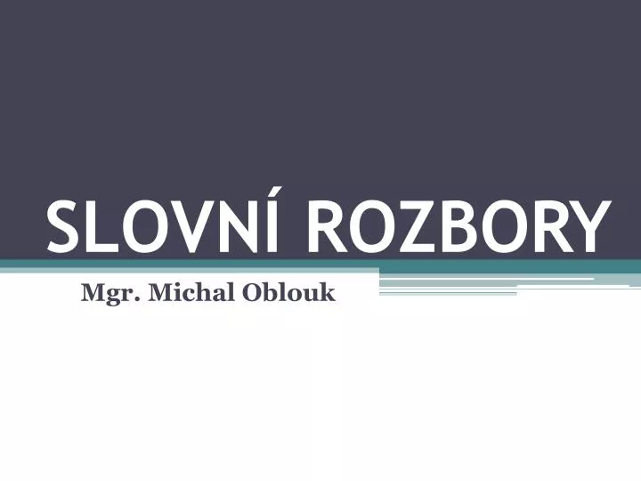 slovn rozbory