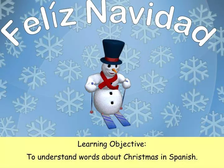 learning objective to understand words about christmas in spanish