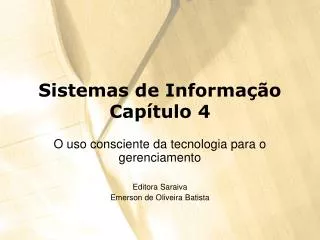 Sistemas de Informação Capítulo 4