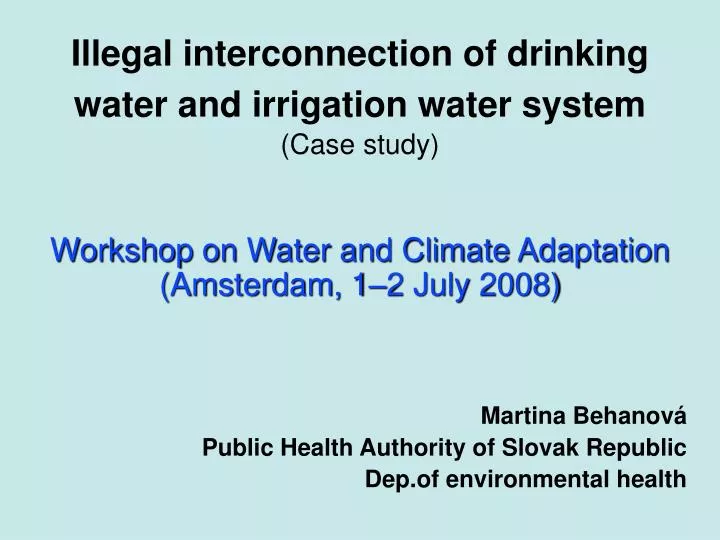 illegal interconnection of drinking water and irrigation water system case study