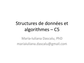 Structures de données et algorithmes – C5