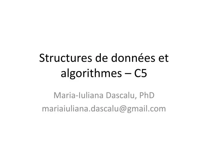 structures de donn es et algorithmes c5