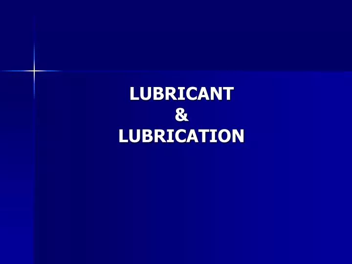 lubricant lubrication