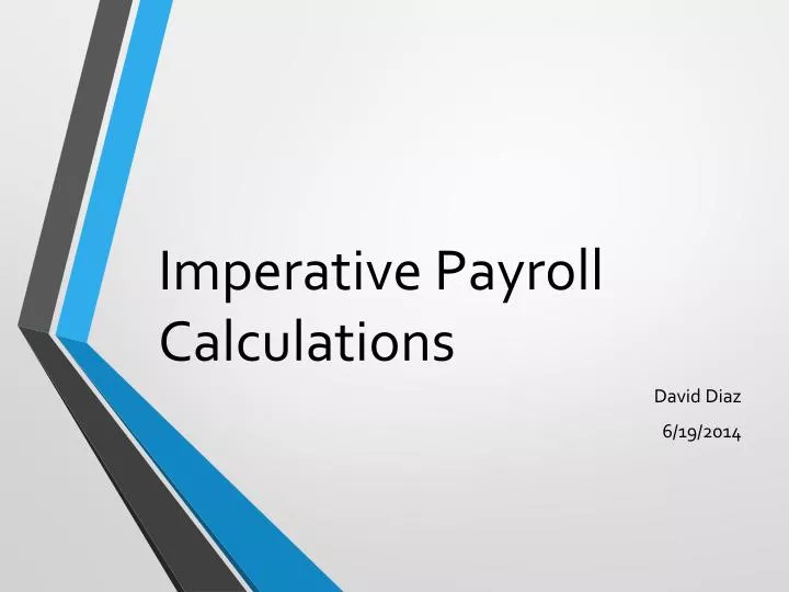 imperative payroll calculations
