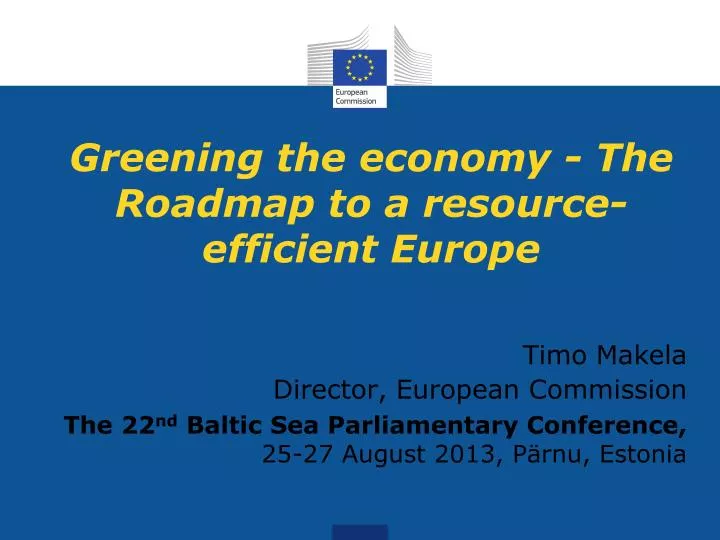 greening the economy the roadmap to a resource efficient europe