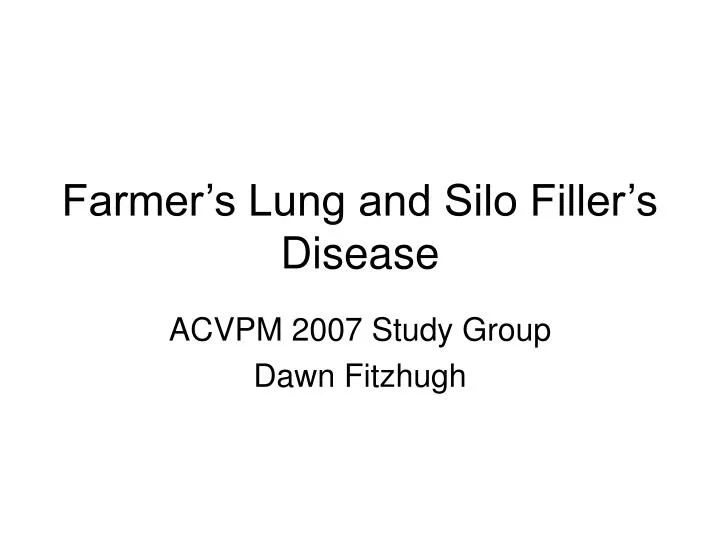farmer s lung and silo filler s disease