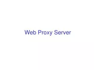 Web Proxy Server
