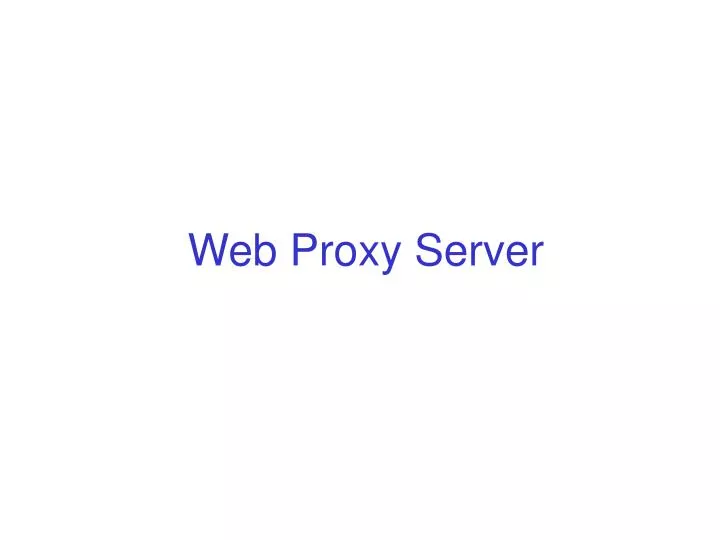 web proxy server