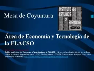 Á rea de Econom í a y Tecnología de la FLACSO Como citar este documento
