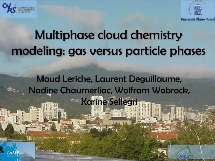 multiphase cloud chemistry modeling gas versus particle phases