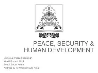 peace, security &amp; Human development