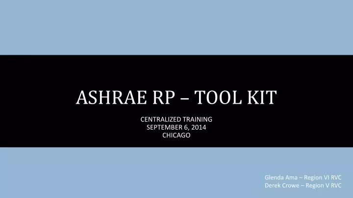 ashrae rp tool kit