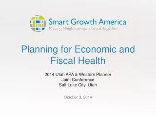 Planning for Economic and Fiscal Health