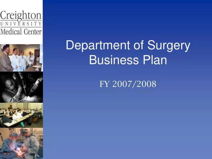 department of surgery business plan