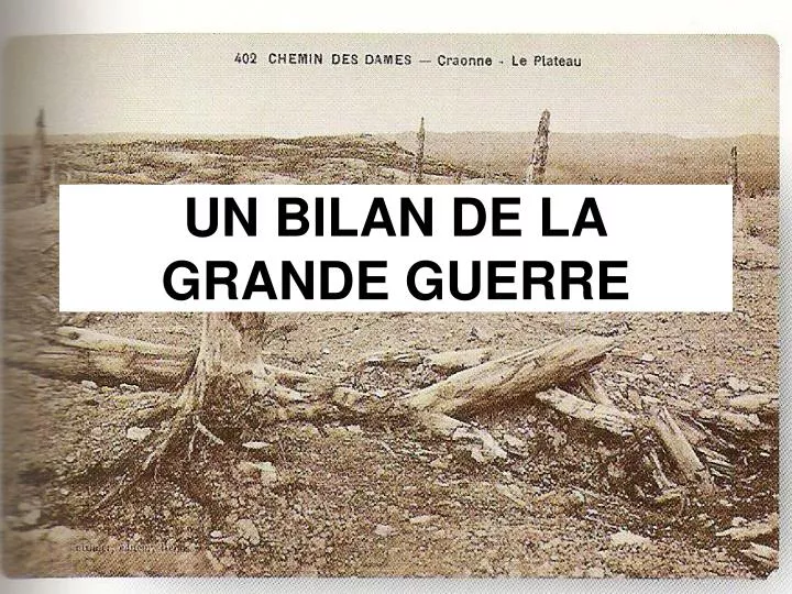 un bilan de la grande guerre