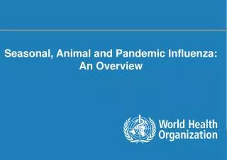 Seasonal, Animal and Pandemic Influenza: An Overview