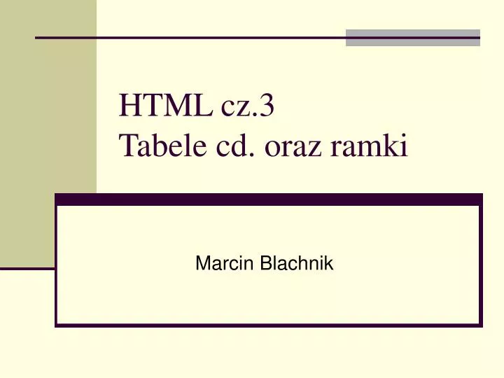 html cz 3 tabele cd oraz ramki
