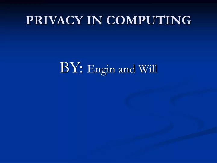 privacy in computing