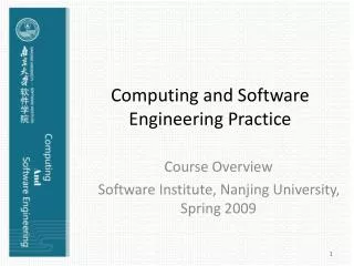 Computing and Software Engineering Practice