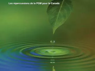 Les répercussions de la PGM pour le Canada