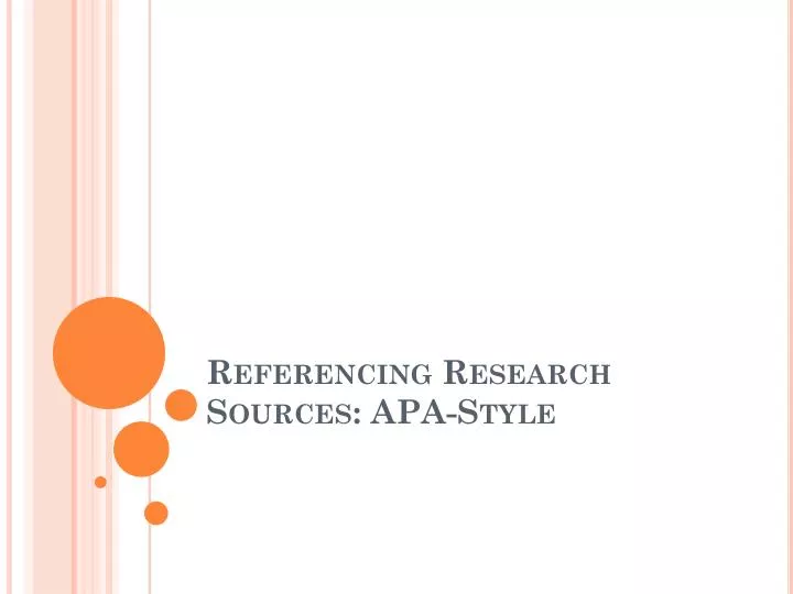 referencing research sources apa style