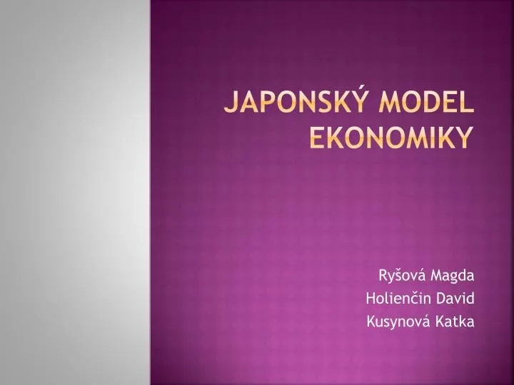 japonsk model ekonomiky