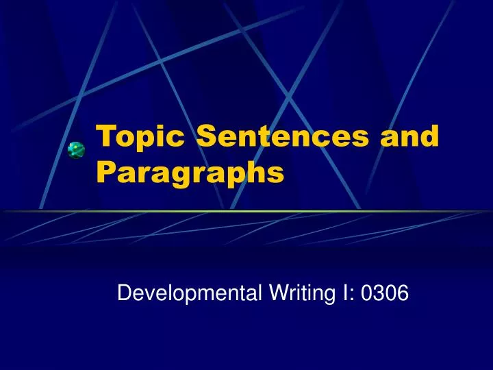 topic sentences and paragraphs
