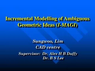 Incremental Modelling of Ambiguous Geometric Ideas ( I-MAGI )