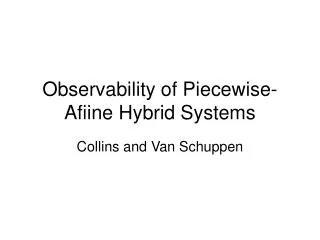 Observability of Piecewise-Afiine Hybrid Systems