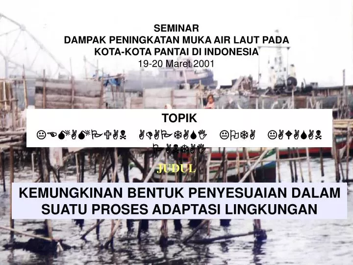 seminar dampak peningkatan muka air laut pada kota kota pantai di indonesia 19 20 maret 2001