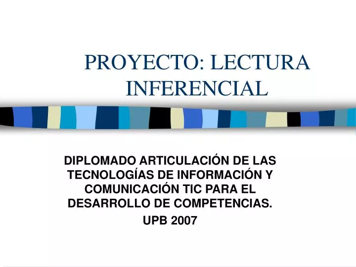 proyecto lectura inferencial