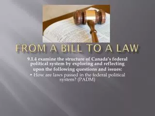 From a Bill to a Law