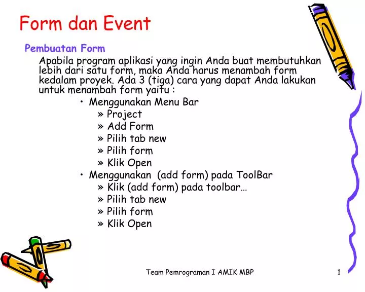 form dan event