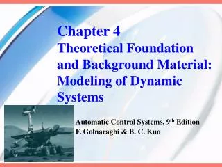 Chapter 4 Theoretical Foundation and Background Material: Modeling of Dynamic Systems