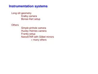 Instrumentation systems