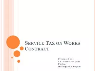 Service Tax on Works Contract