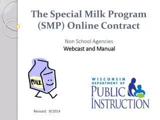 The Special Milk Program (SMP) Online Contract