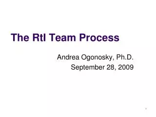 The RtI Team Process