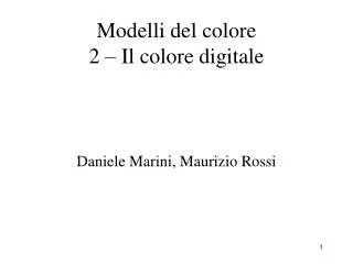 Modelli del colore 2 – Il colore digitale