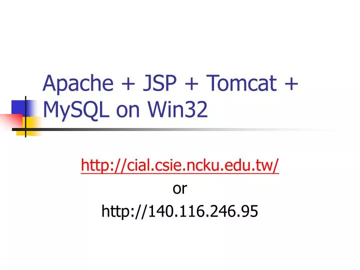 apache jsp tomcat mysql on win32