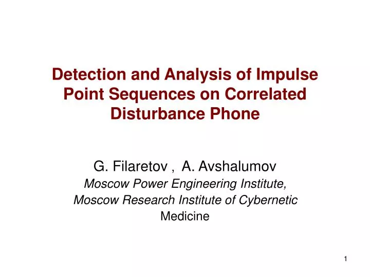 detection and analysis of impulse point sequences on correlated disturbance phone